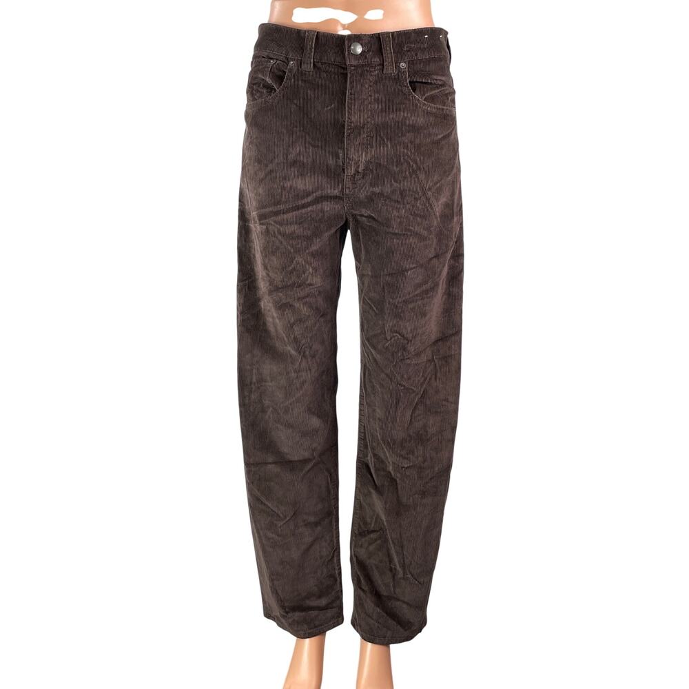 Madewell The Balloon Women's Brown Corduroy Barrel Baggy Trousers Pants Size 28